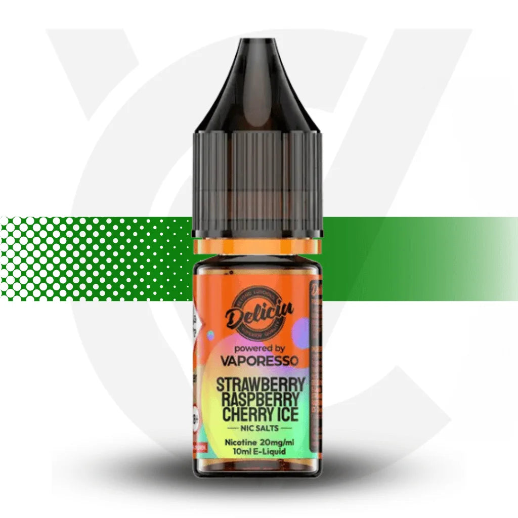 Deliciu by Vaporesso Nicotine Salt E-Liquid 10ml 10MG - Strawberry Raspberry Cherry Ice - Cloud Vapez UK