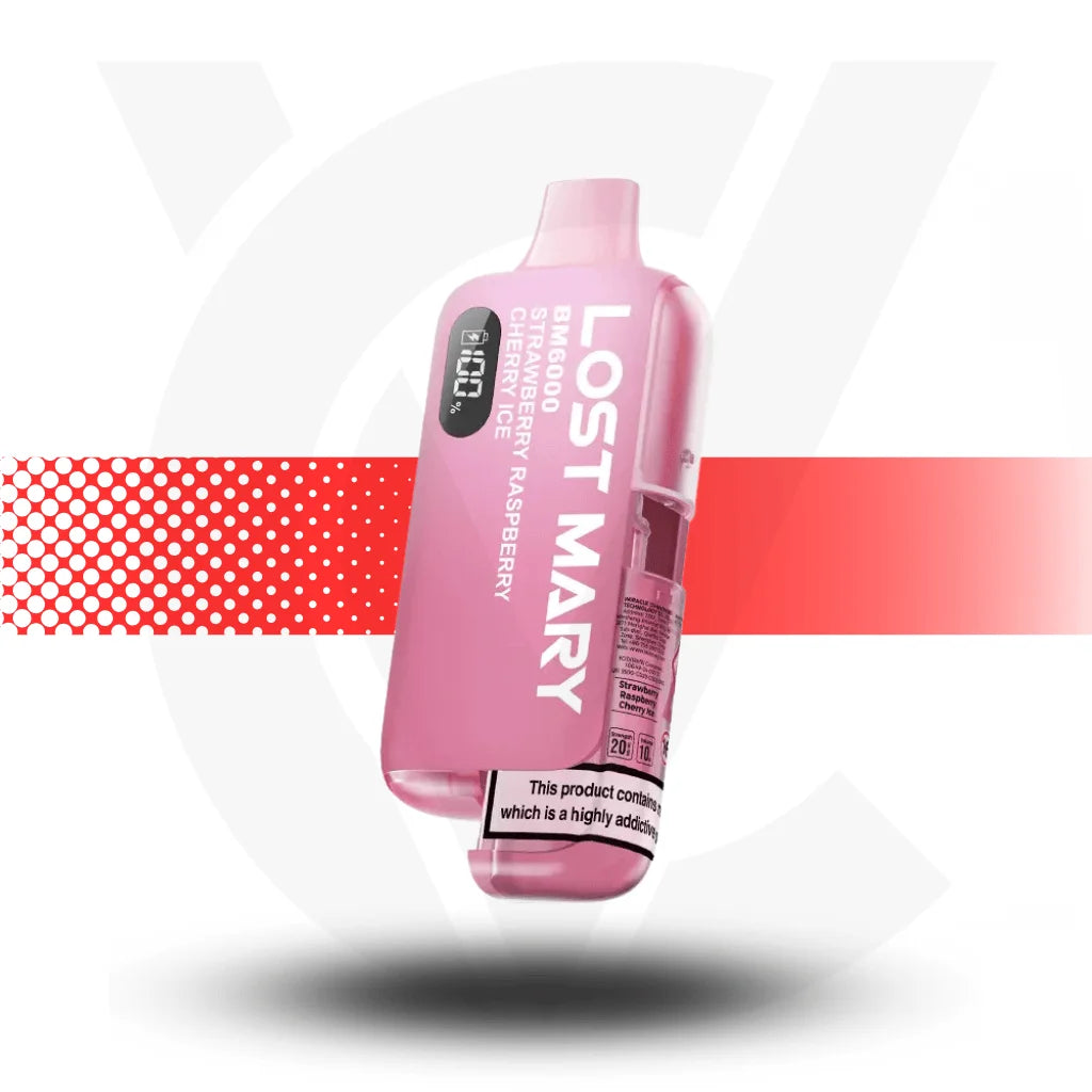 Lost Mary BM6000 Disposable Rechargeable Vape Kit  - Strawberry Raspberry Cherry Ice - Cloud Vapez UK