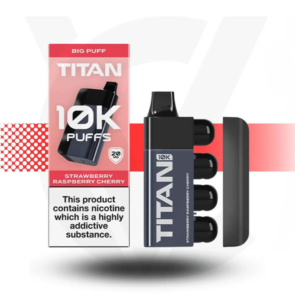 Titan 10k by Gold Bar Disposable Rechargeable Vape - Strawberry Raspberry Cherry  - Cloud Vapez UK