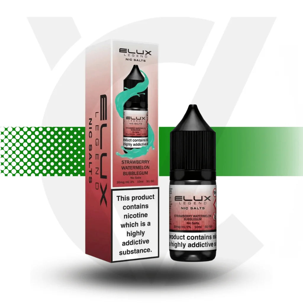 Elux Legend Nic Salt E-Liquid 10ml 10MG - Strawberry Watermelon Bubblegum - Cloud Vapez UK