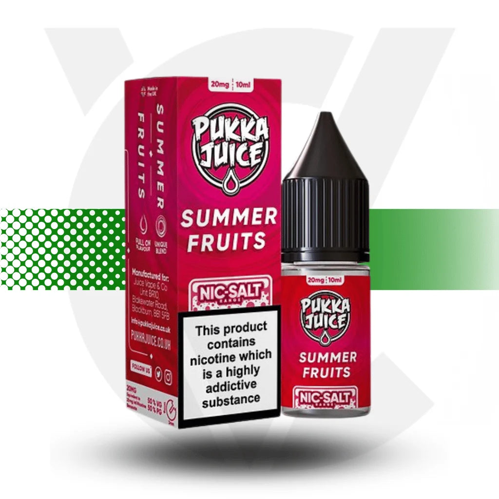 Pukka Juice Nicotine Salts E-Liquid 10ml 10MG - Summer Fruits - Cloud Vapez UK