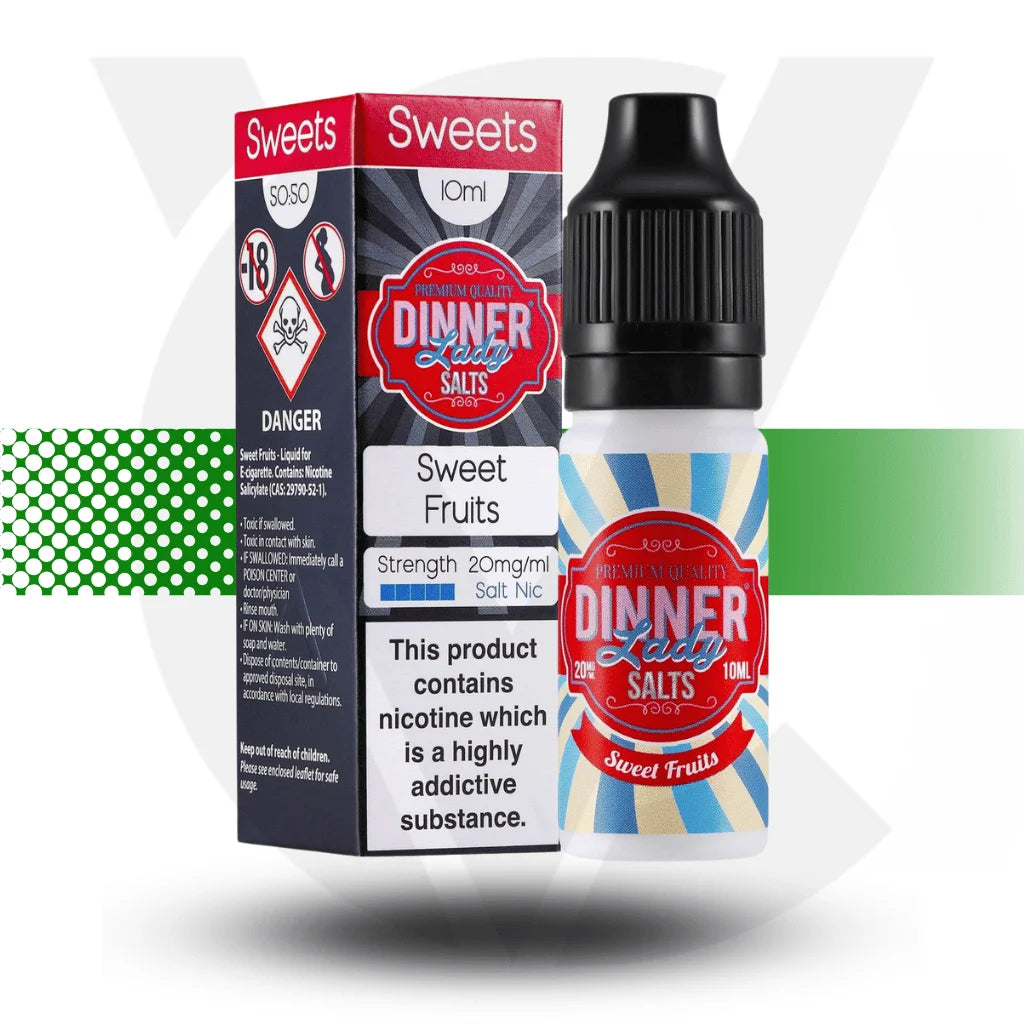 Dinner Lady Nic Salts E-Liquid 10MG 10ml - Sweet Fruits - Cloud Vapez UK