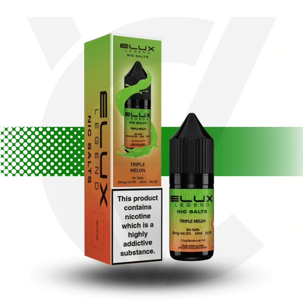 Elux Legend Nic Salt E-Liquid 10ml 10MG - Triple Melon - Cloud Vapez UK