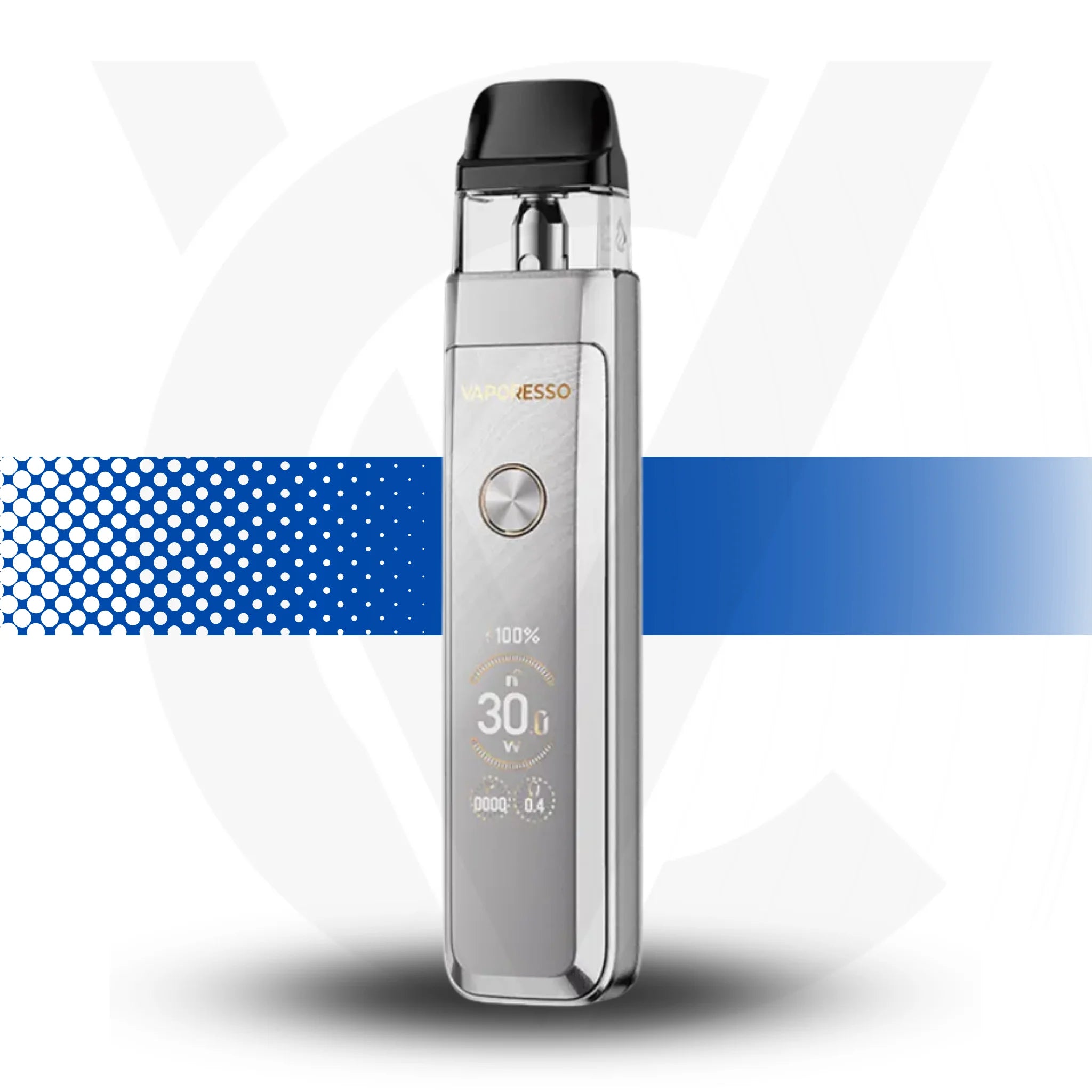 Vaporesso Vape Xros Pro 2 Kt on a White Background Glittering Silver