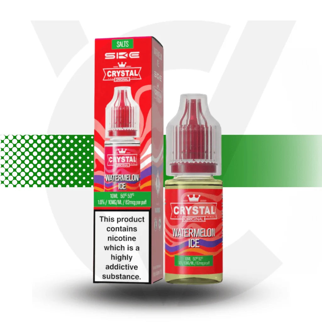 SKE Crystal Nic Salt E-Liquid 10MG 10ml - Watermelon Ice - Cloud Vapez UK