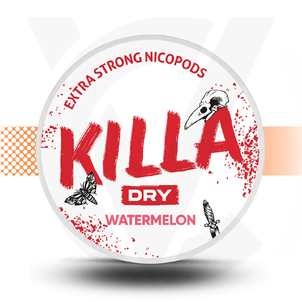 Killa Dry Nicotine Pouches Snus No Tobacco Nicopods - Watermelon 16mg - Cloud Vapez UK