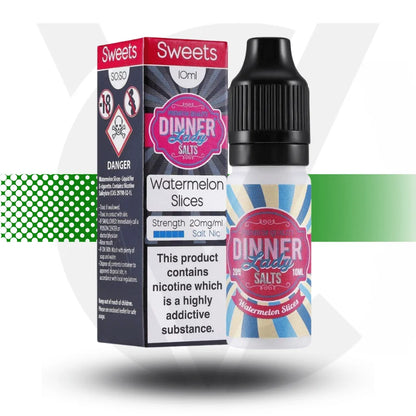 Dinner Lady Nic Salts E-Liquid 10MG 10ml - Watermelon Slices - Cloud Vapez UK