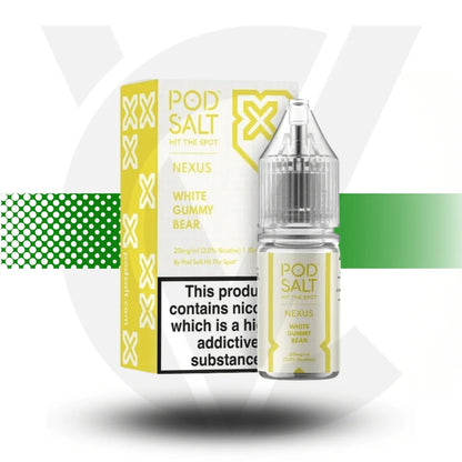 Pod Salt Nexus Nic Salt E-Liquid 10ml 10MG - White Gummy Bear - Cloud Vapez UK