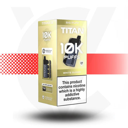 Titan 10k by Gold Bar Disposable Rechargeable Vape - White Gummy - Cloud Vapez UK