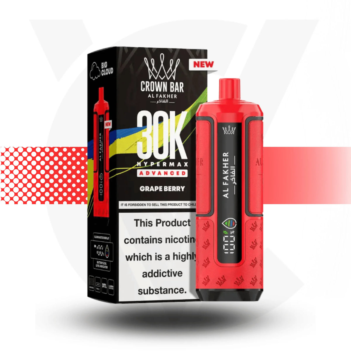 Al Fakher Crown Bar 30k Prefilled Pod Kit Vape - Grape Berry l Cloud Vapez UK