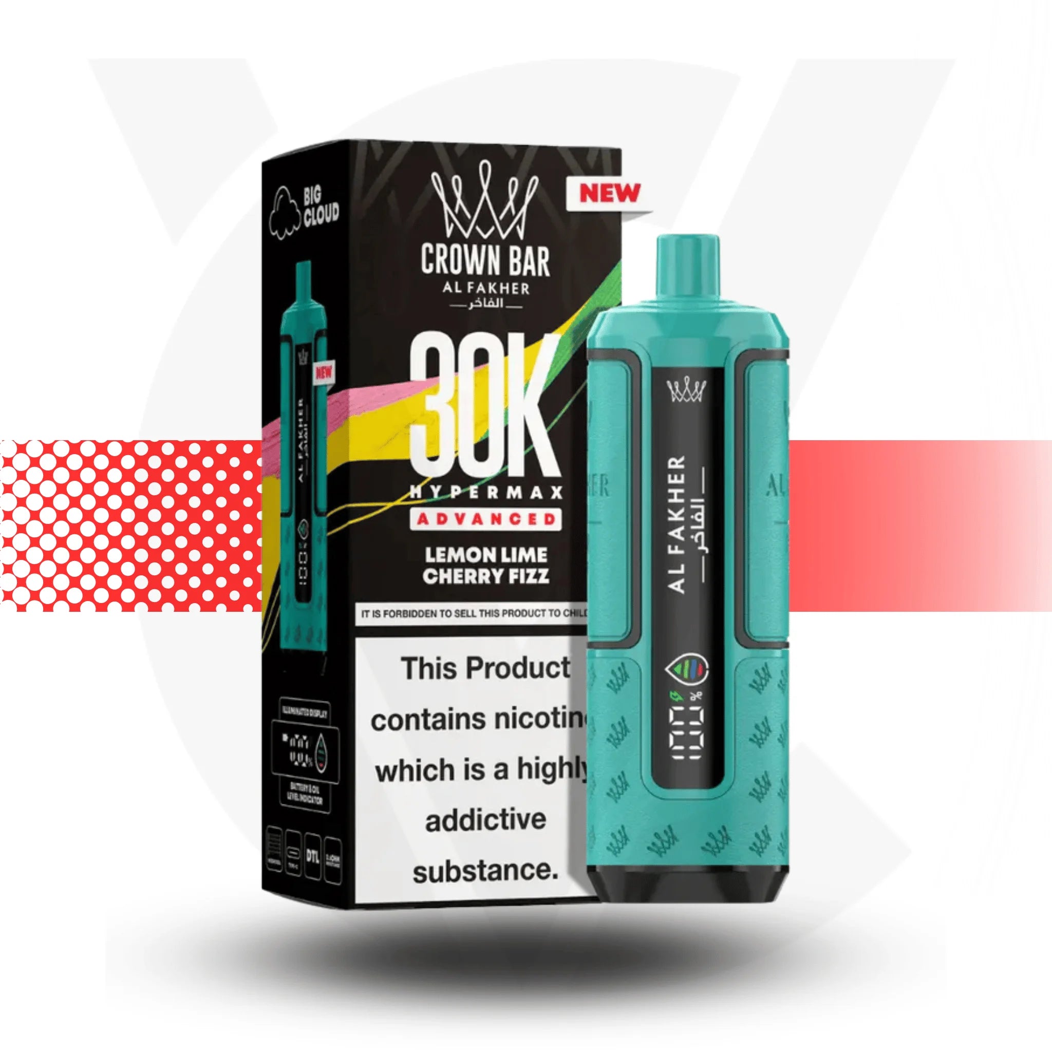 Al Fakher Crown Bar 30k Prefilled Pod Kit Vape - Lemon Lime Cherry Fizz l Cloud Vapez UK