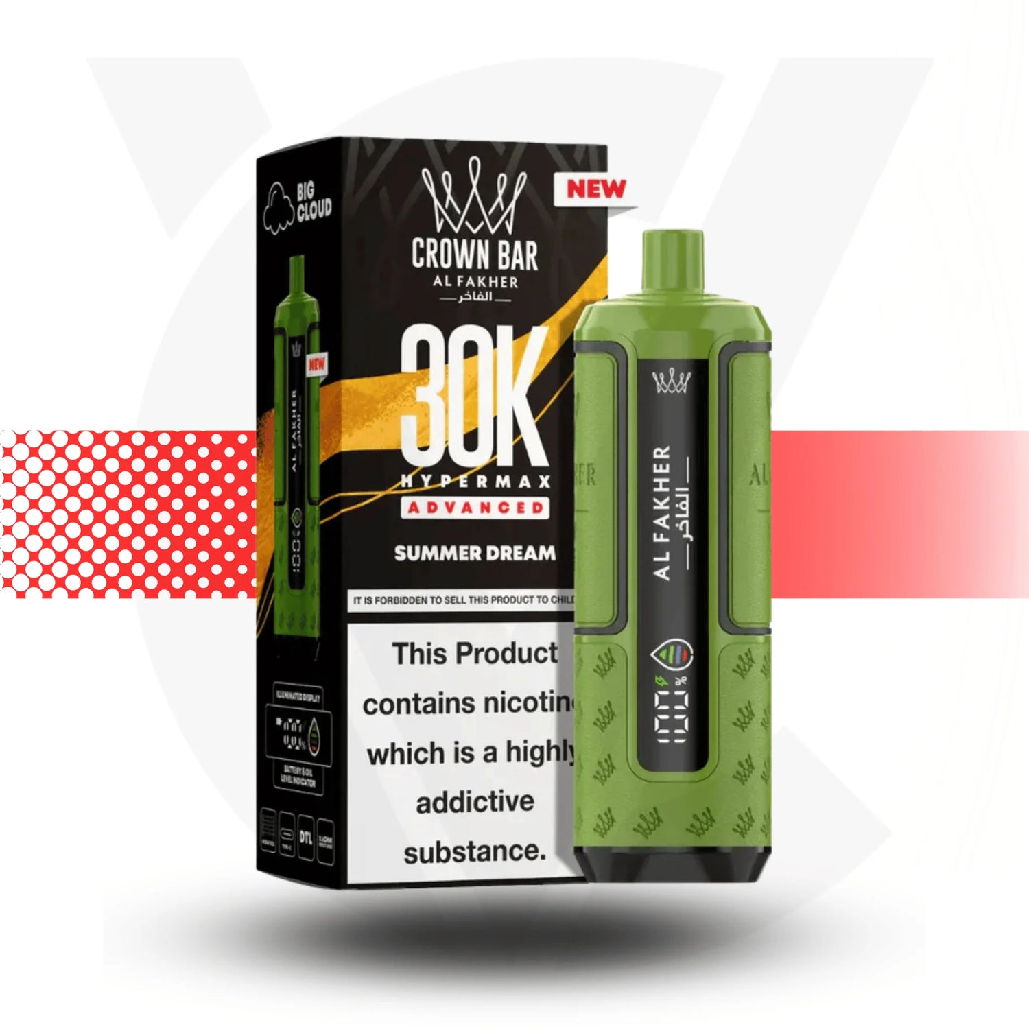 Al Fakher Crown Bar 30k Prefilled Pod Kit Vape - Summer Dream l Cloud Vapez UK