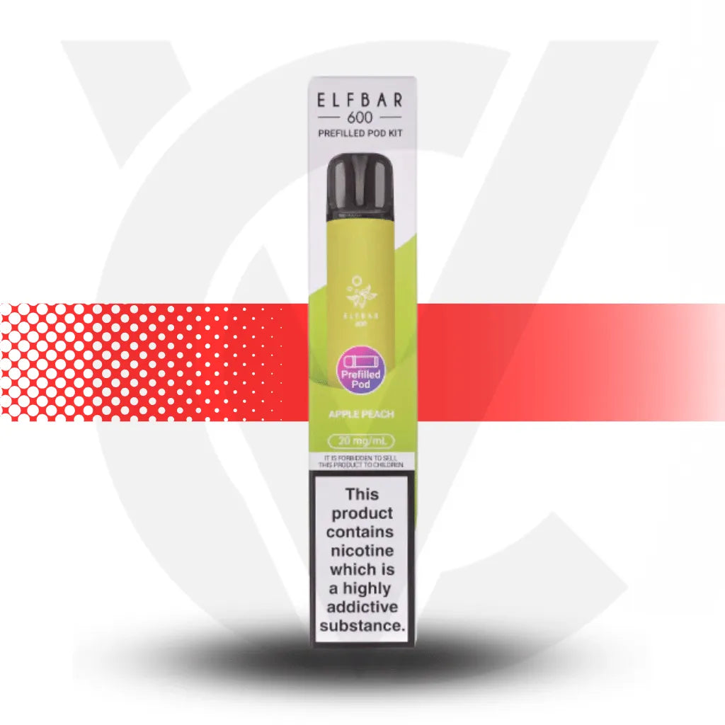 Elf Bar 600 Prefilled Pod Kit - Apple Peach | Cloud Vapez UK