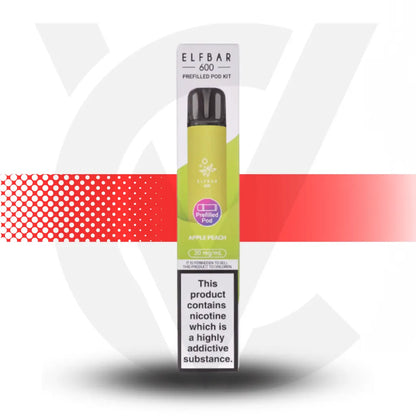 Elf Bar 600 Prefilled Pod Kit - Apple Peach | Cloud Vapez UK