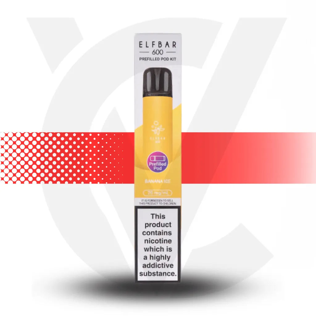 Elf Bar 600 Prefilled Pod Kit - Banana Ice | Cloud Vapez UK