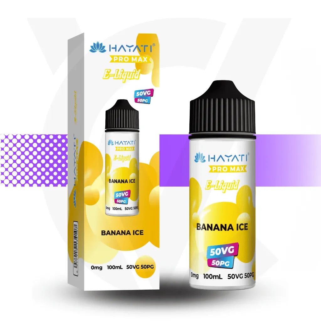 Hayati Pro Max 100ml E-Liquid - Banana Ice l Cloud Vapez UK