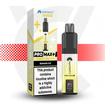 Hayati Pro Max + 6000 Disposable Vape - Banana Ice | Cloud Vapez UK