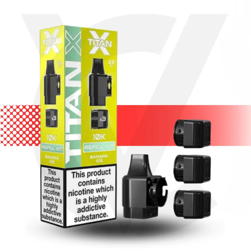 Titan X 10K Prefilled Pod - Banana Ice | Cloud Vapez UK