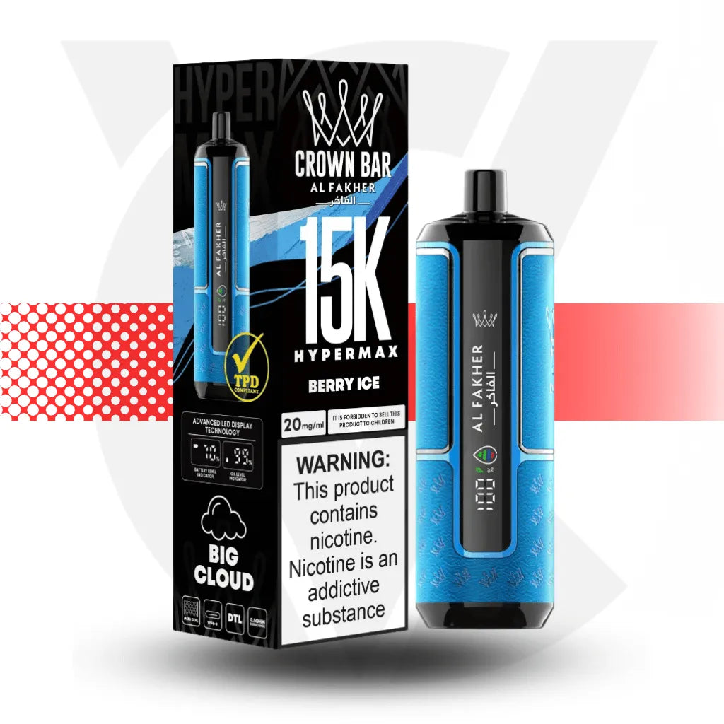 Al Fakher Crown Bar 15k Disposable Vape - Berry Ice l Cloud Vapez UK