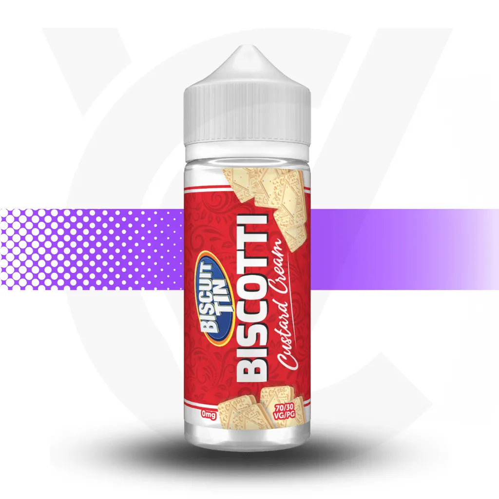 Biscuit Tin 100ml E-Liquid - Biscotti Custard Cream | Cloud Vapez UK