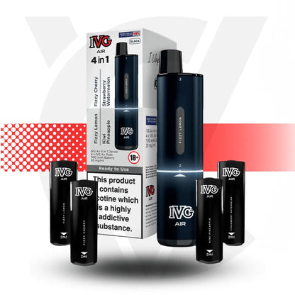 IVG Air 4 In 1 Prefilled Pod Kit - Black Edition | Cloud Vapez UK