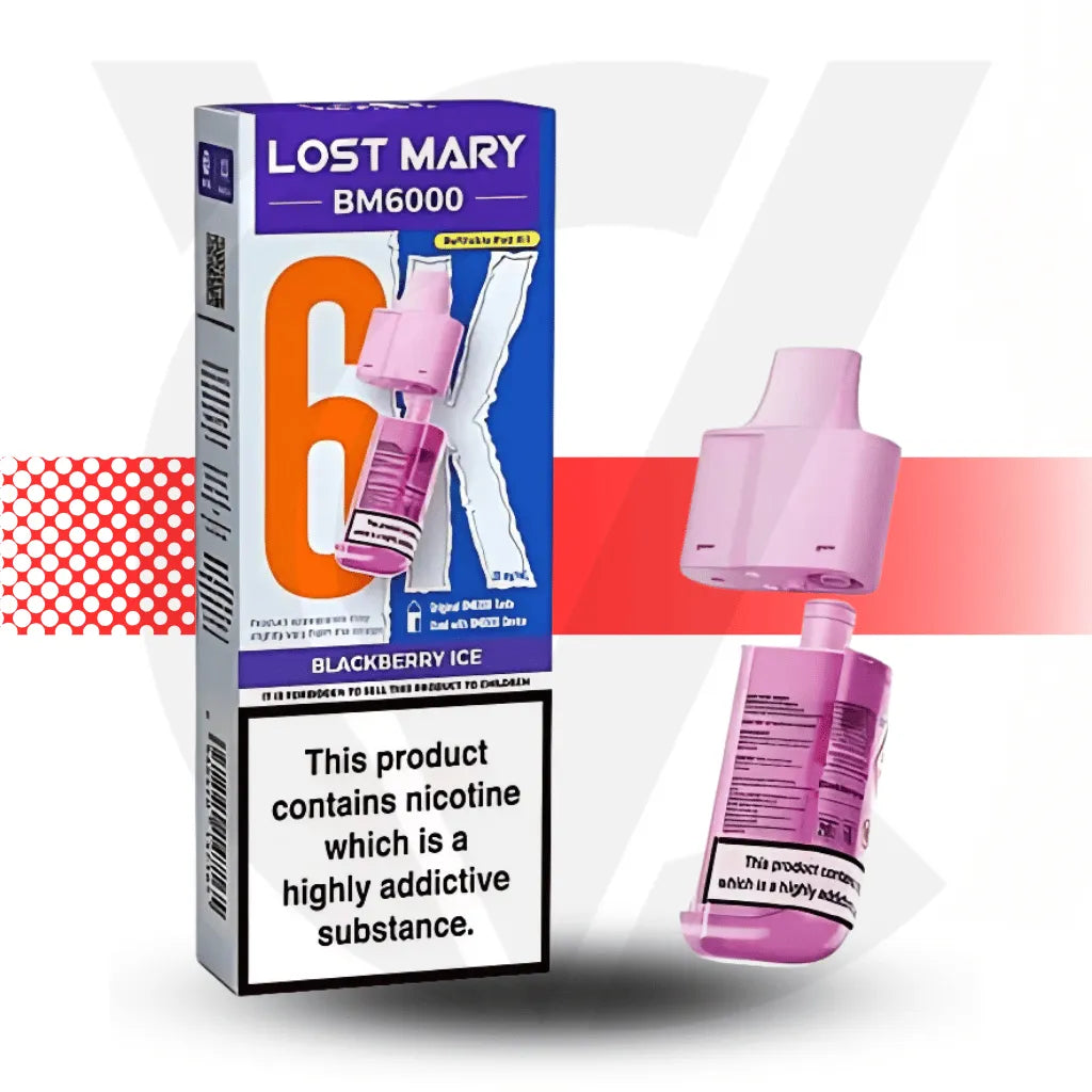 Lost Mary BM6000 Prefilled Pod - Blackberry Ice | Cloud Vapez UK