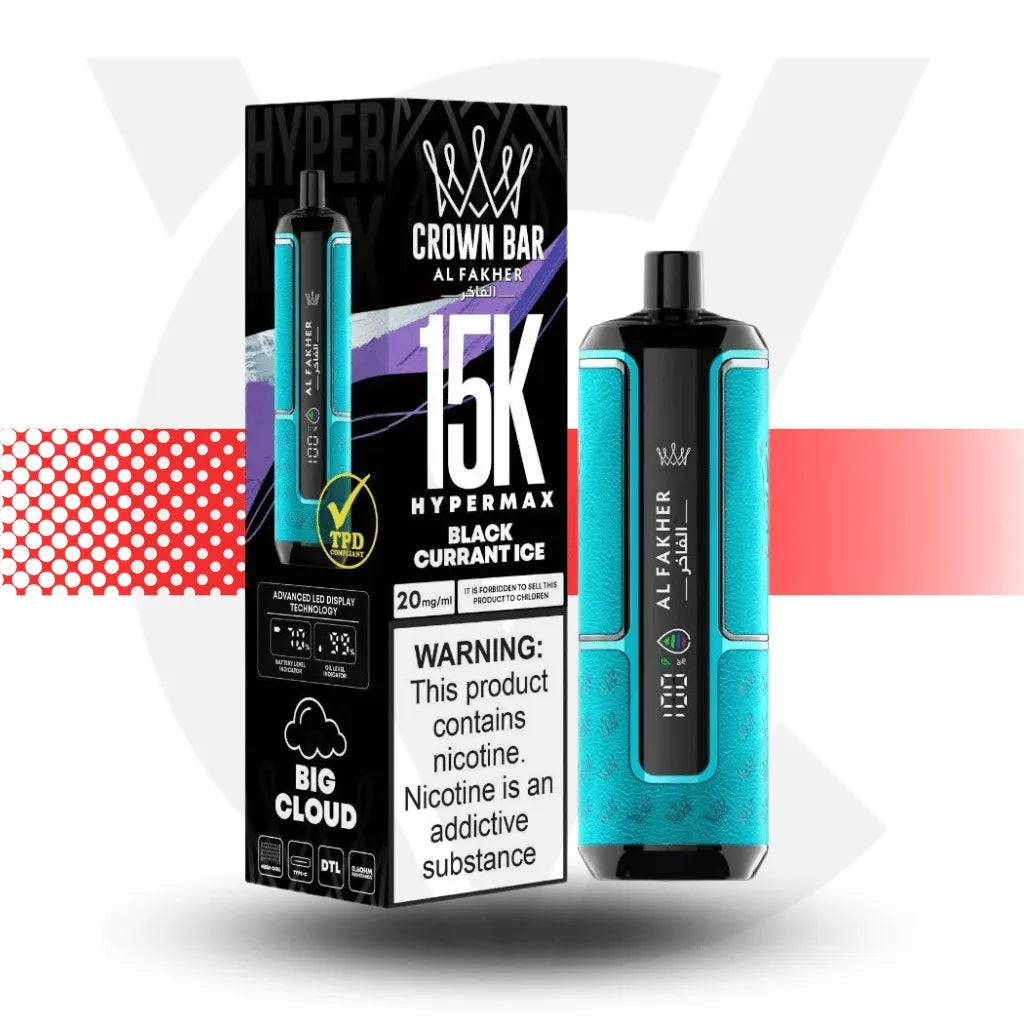 Al Fakher Crown Bar 15k Disposable Vape - Blackcurrant Ice l Cloud Vapez UK