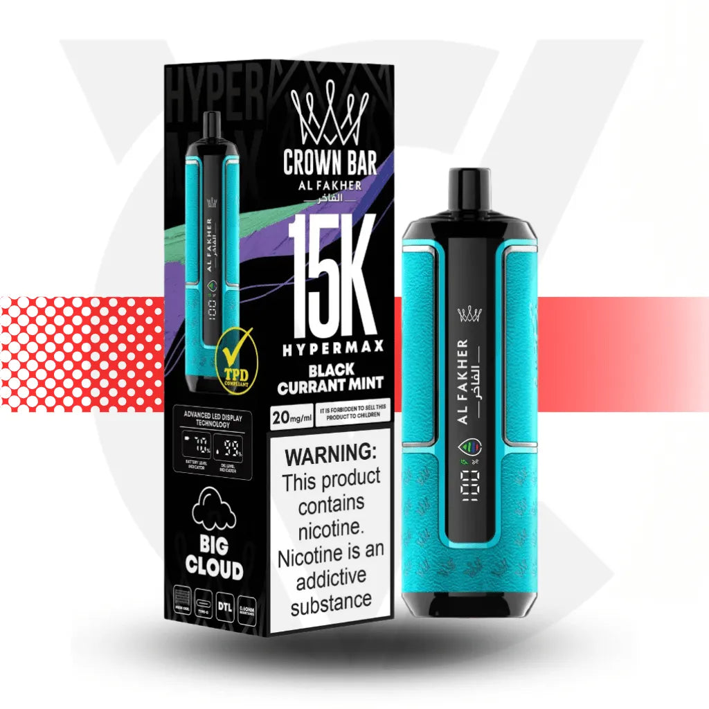 Al Fakher Crown Bar 15k Disposable Vape - Blackcurrant Mint l Cloud Vapez UK