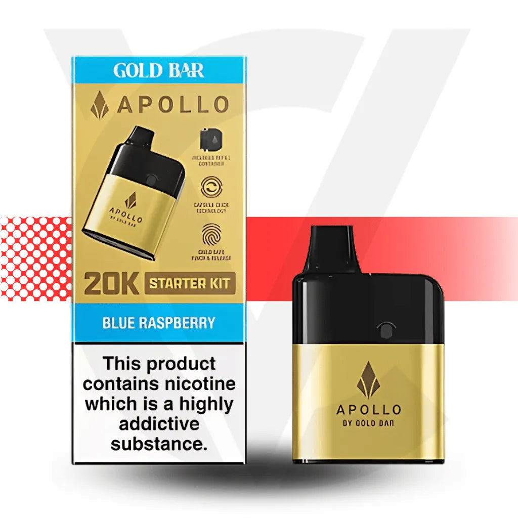 Apollo 20K Disposable Vape By Gold Bar - Blue Raspberry l Cloud Vapez UK