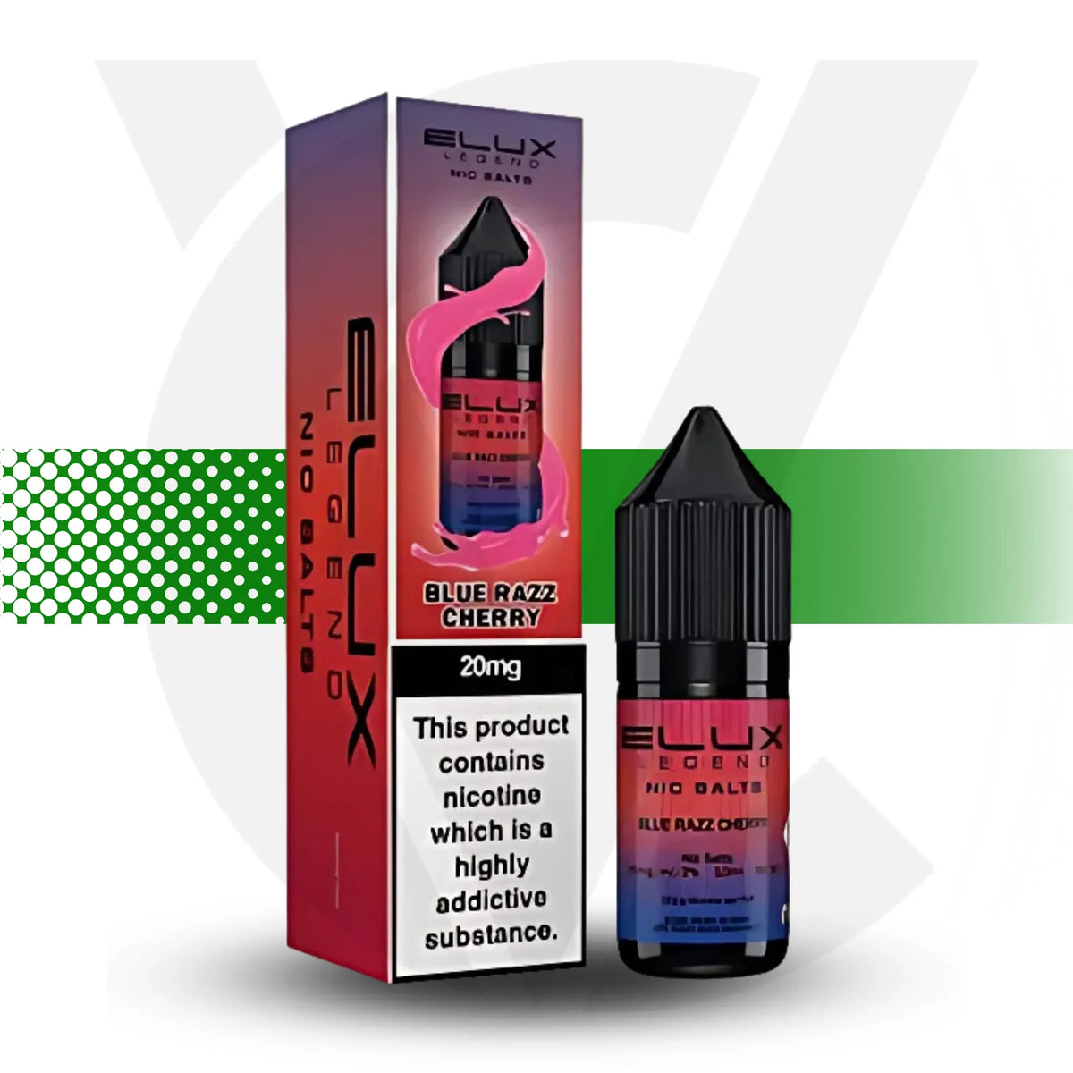 Elux Legend Nic Salts E-Liquid 10ml 20MG - Blue Razz Cherry - Cloud Vapez UK