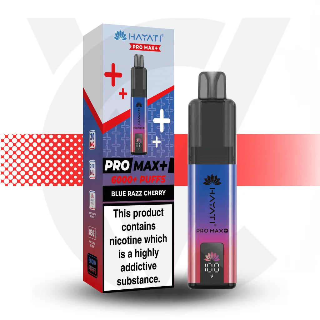 Hayati Pro Max + 6000 Disposable Vape - Blue Razz Cherry | Cloud Vapez UK