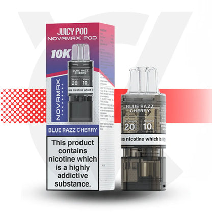Juicy Pod 10K Novamax Prefilled Pod - Blue Razz Cherry | Cloud Vapez UK
