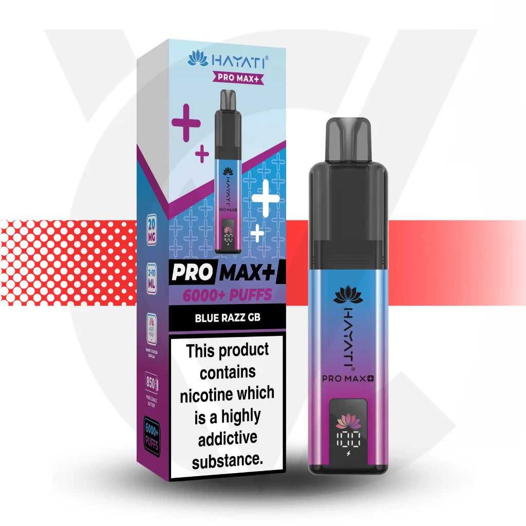 Hayati Pro Max + 6000 Disposable Vape - Blue Razz GB | Cloud Vapez UK