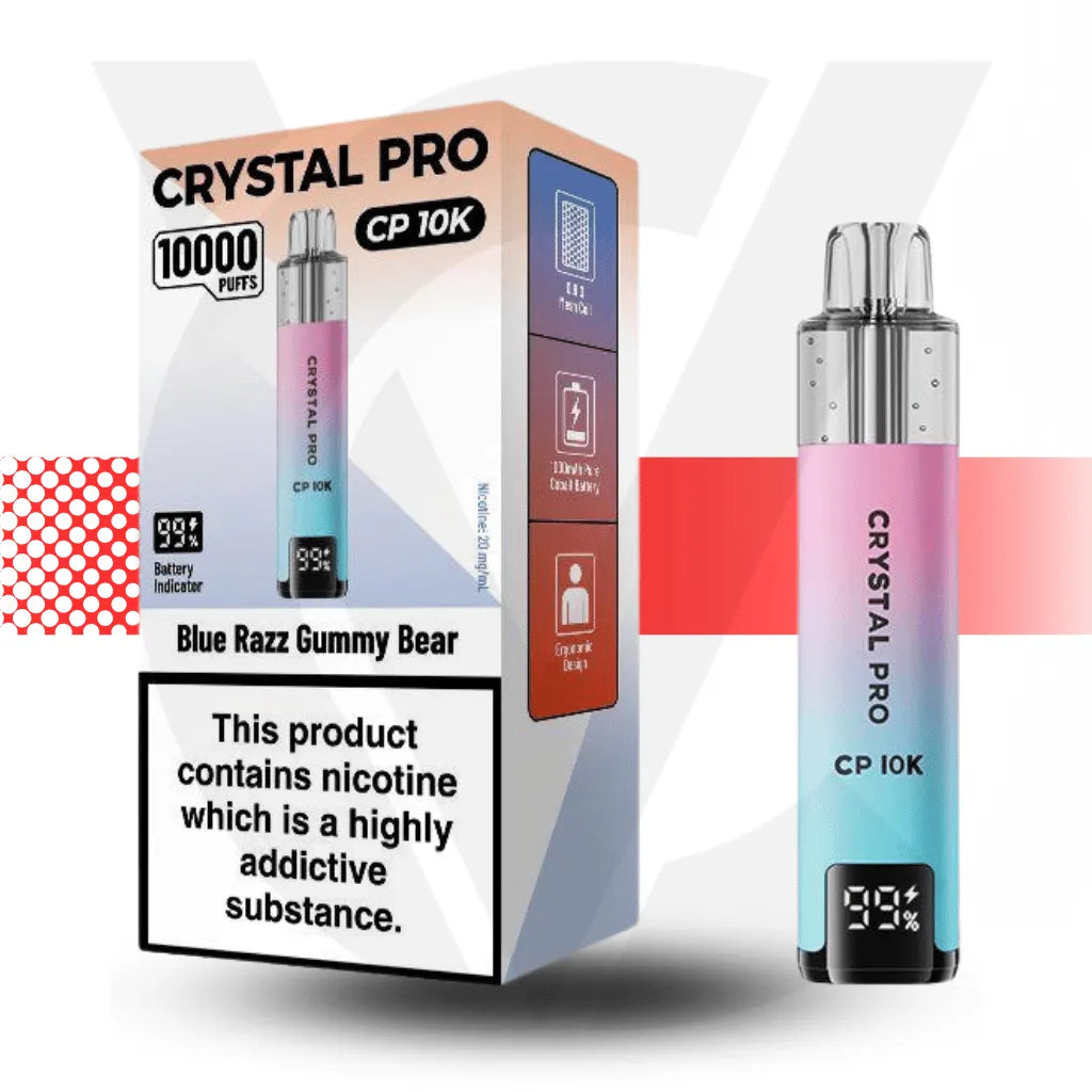Crystal Pro CP 10K Prefilled Pod Kit - Blue Razz Gummy Bear 0-Nicotine | Cloud Vapez UK