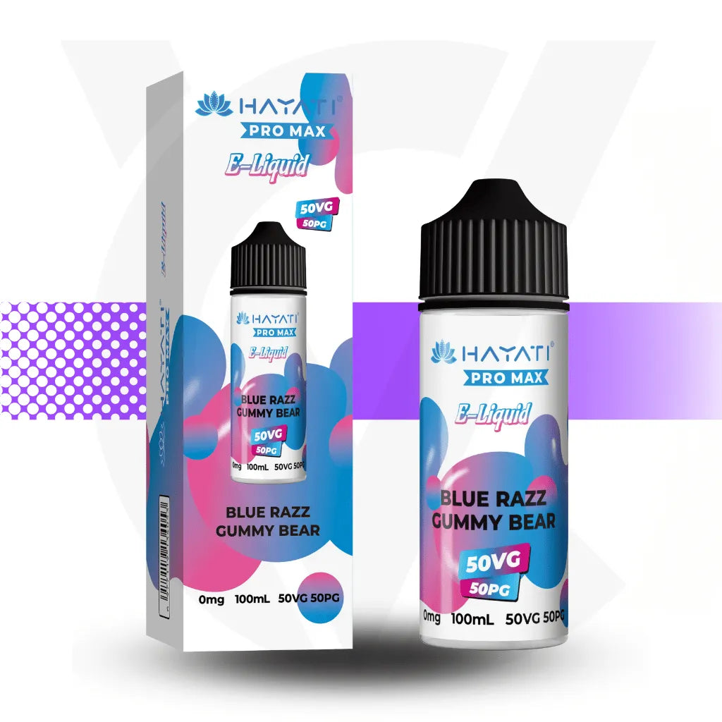 Hayati Pro Max 100ml E-Liquid - Blue Razz Gummy Bear l Cloud Vapez UK