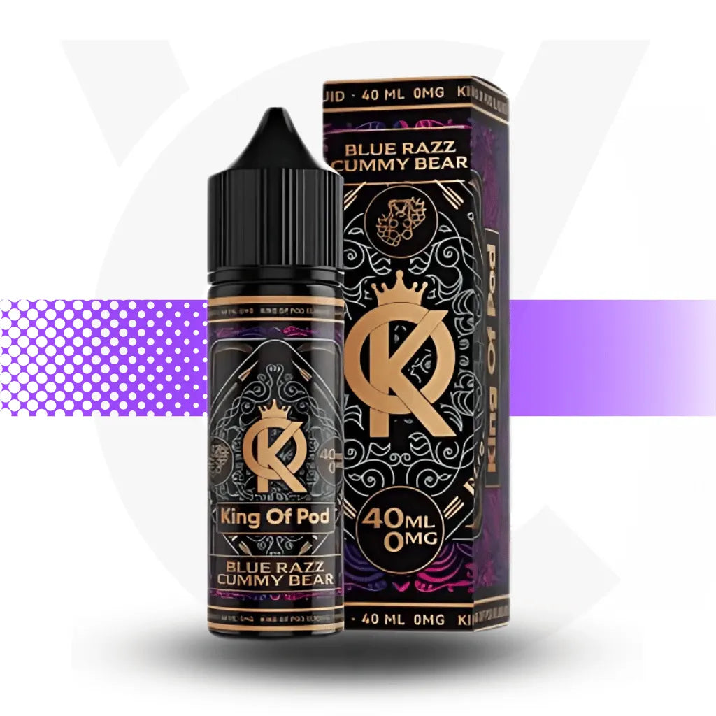 King Of Pod 40ml E-Liquid - Blue Razz Gummy Bear | Cloud Vapez UK