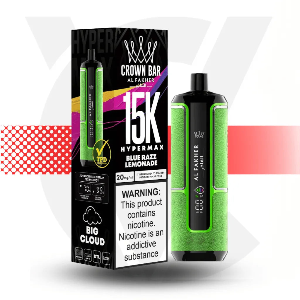 Al Fakher Crown Bar 15k Disposable Vape - Blue Razz Lemonade l Cloud Vapez UK