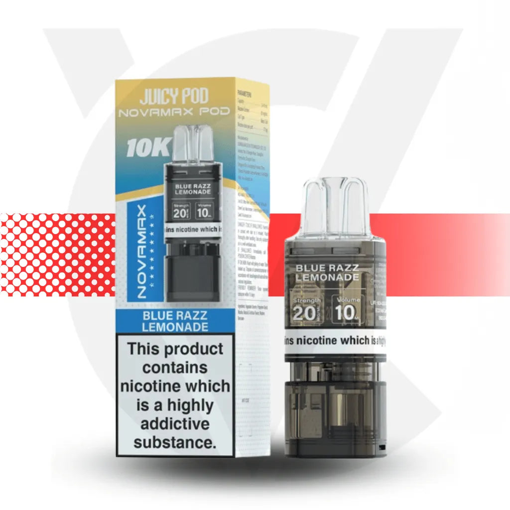 Juicy Pod 10K Novamax Prefilled Pod -  Blue Razz Lemonade | Cloud Vapez UK