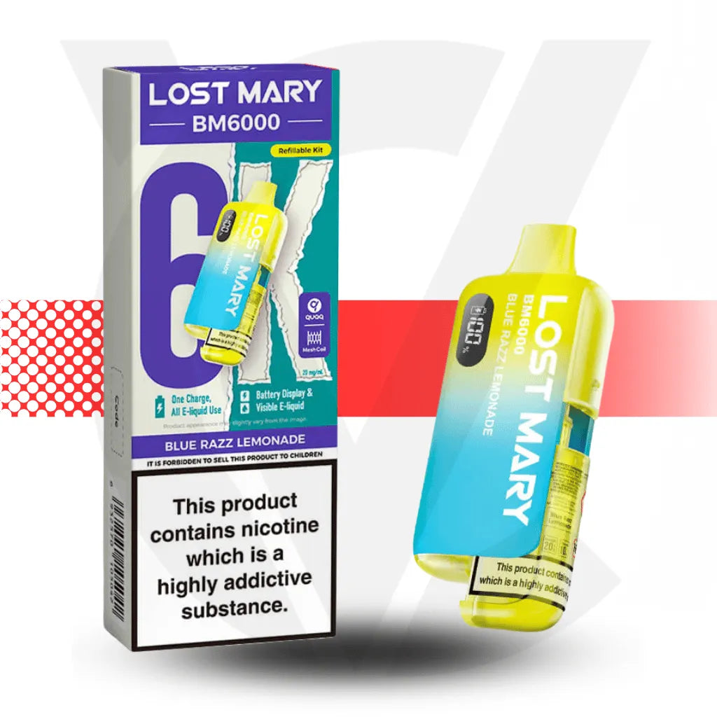Lost Mary BM6000 Prefilled Pod Kit - Blue Razz Lemonade | Cloud Vapez UK