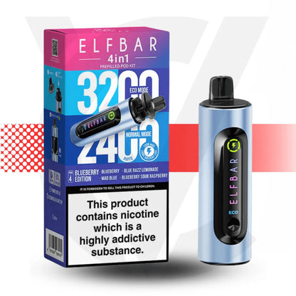 Elf Bar 4 In 1 Prefilled Pod Kit - Blueberry Edition | Cloud Vapez UK