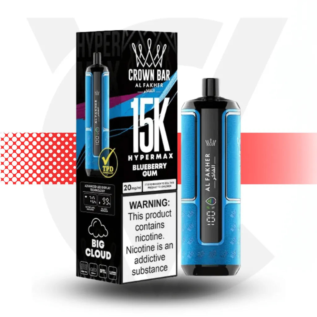 Al Fakher Crown Bar 15k Disposable Vape - Blueberry Gum l Cloud Vapez UK