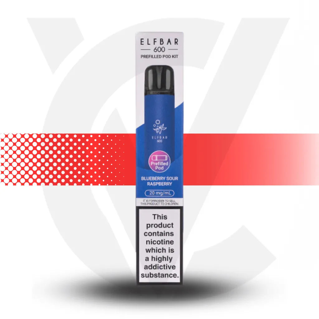 Elf Bar 600 Prefilled Pod Kit - Blueberry Sour Raspberry | Cloud Vapez UK
