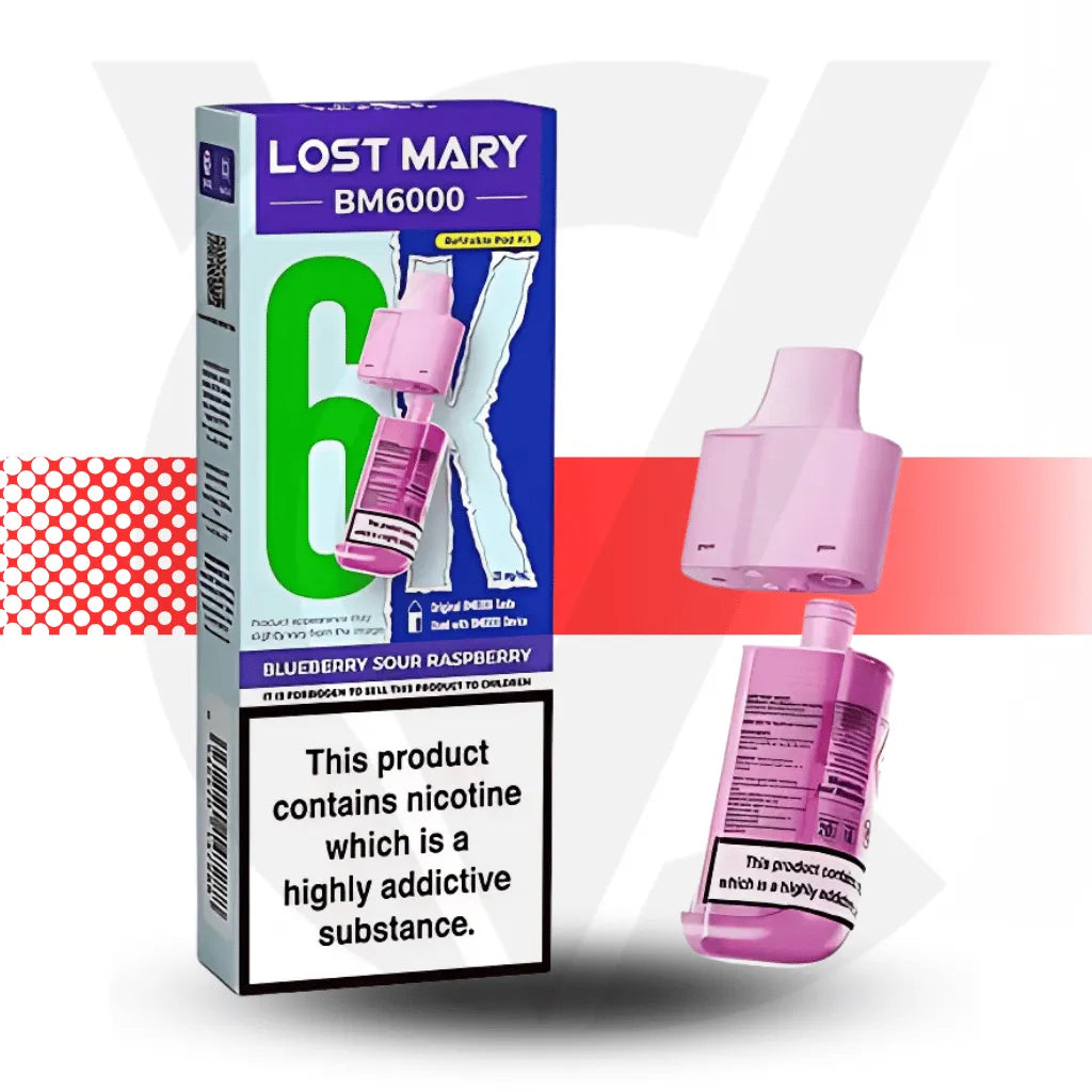 Lost Mary BM6000 Prefilled Pod - Blueberry Sour Raspberry | Cloud Vapez UK