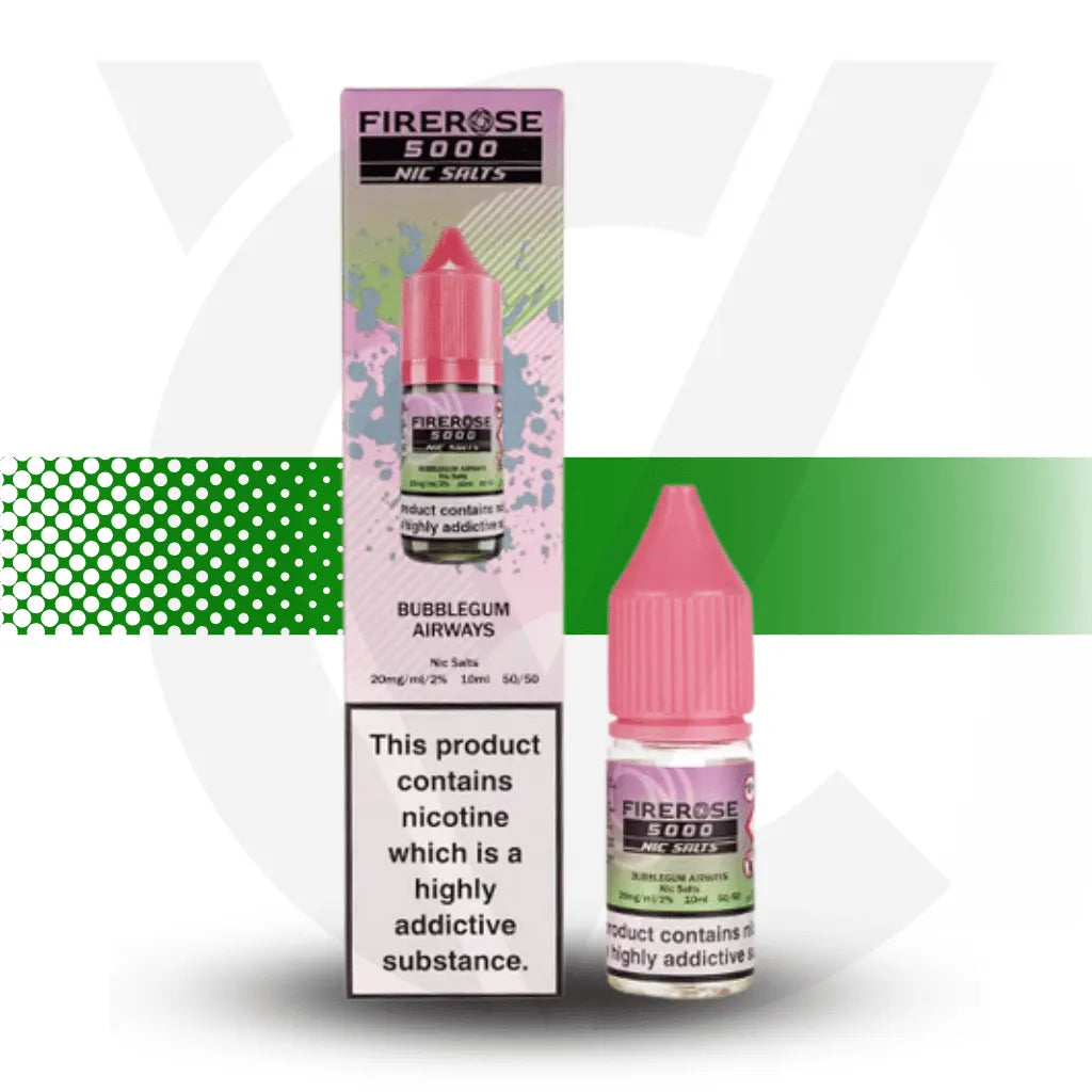 Elux Firerose 5000 20mg Nic Salt - Bubblegum Airways | Cloud Vapez UK