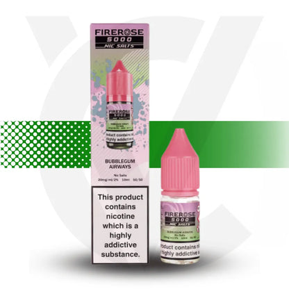 Elux Firerose 5000 20mg Nic Salt - Bubblegum Airways | Cloud Vapez UK
