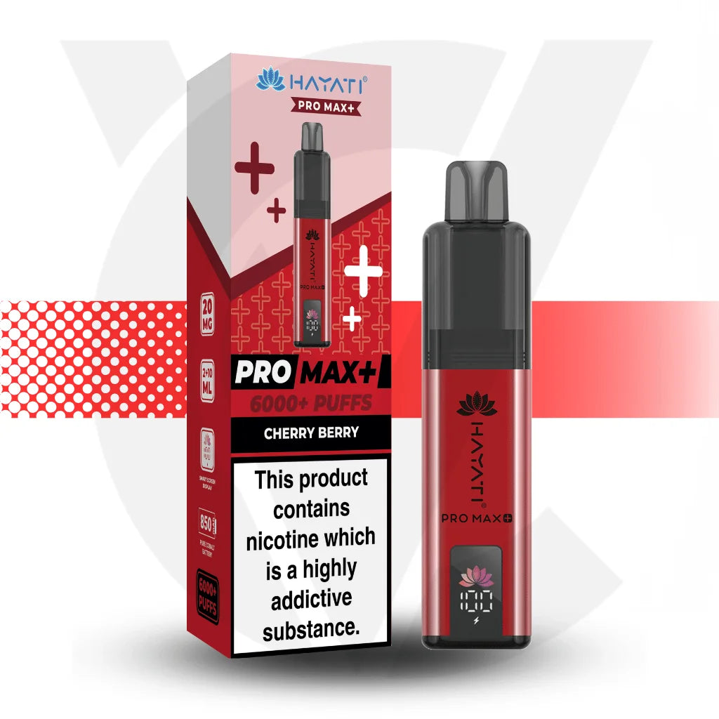 Hayati Pro Max + 6000 Disposable Vape - Cherry Berry | Cloud Vapez UK