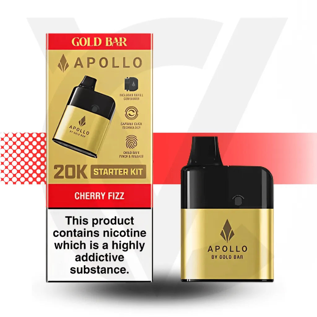 Apollo 20K Disposable Vape By Gold Bar - Cherry Fizz l Cloud Vapez UK