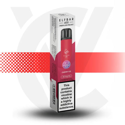 Elf Bar 600 Prefilled Pod Kit - Cherry Ice | Cloud Vapez UK