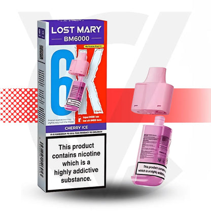 Lost Mary BM6000 Prefilled Pod - Cherry Ice | Cloud Vapez UK