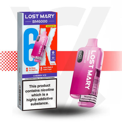 Lost Mary BM6000 Prefilled Pod Kit - Cherry Ice | Cloud Vapez UK